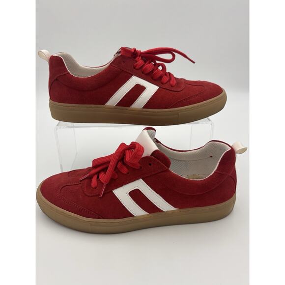 Cruza Low Profile Sneakers Red Suede Size 39 Retro Made in Portugal - Picture 2 of 12